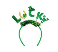 Songelt Fascia irlandese Bowknot Shamrock Fascia Patricks Day Fascia Donna Paillettes di Natale per Festival Fotografia Fasce irlandesi per donne Fasce per capelli Ragazze Uomini