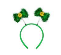 Songelt Fascia irlandese Bowknot Shamrock Fascia Patricks Day Fascia Donna Paillettes di Natale per Festival Fotografia Fasce irlandesi per donne Fasce per capelli Ragazze Uomini