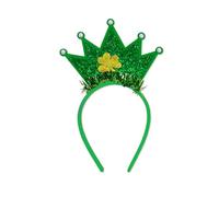Songelt Fascia irlandese Bowknot Shamrock Fascia Patricks Day Fascia Donna Paillettes di Natale per Festival Fotografia Fasce irlandesi per donne Fasce per capelli Ragazze Uomini