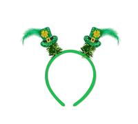 Songelt Fascia irlandese Bowknot Shamrock Fascia Patricks Day Fascia Donna Paillettes di Natale per Festival Fotografia Fasce irlandesi per donne Fasce per capelli Ragazze Uomini