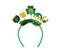 Songelt Fascia irlandese Bowknot Shamrock Fascia Patricks Day Fascia Donna Paillettes di Natale per Festival Fotografia Fasce irlandesi per donne Fasce per capelli Ragazze Uomini