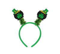 Songelt Fascia irlandese Bowknot Shamrock Fascia Patricks Day Fascia Donna Paillettes di Natale per Festival Fotografia Fasce irlandesi per donne Fasce per capelli Ragazze Uomini