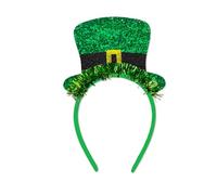 Songelt Fascia irlandese Bowknot Shamrock Fascia Patricks Day Fascia Donna Paillettes di Natale per Festival Fotografia Fasce irlandesi per donne Fasce per capelli Ragazze Uomini