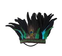 Songelt Fascia per capelli bohémien con piume di pavone Decors etnica fascia elastica per ragazze festival Halloween Party fasce etniche per donne
