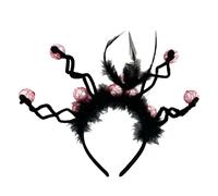 Songelt Fascia per capelli con bulbo oculare piumato per adulti Day Of The Death Dark Series Hairhoop fascia per Halloween Accessori per feste Cosplay Fascia per Halloween