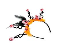 Songelt Fascia per capelli con bulbo oculare piumato per adulti Day Of The Death Dark Series Hairhoop fascia per Halloween Accessori per feste Cosplay Fascia per Halloween