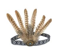 Songelt Fascia per capelli con piume etniche per feste di carnevale per donne eventi culturali e feste a tema FatTuesday, accessori per feste in costume, musica festival