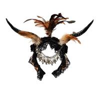Songelt Fascia per capelli in corno di capra serie scura per costume di Halloween Hairhoop Party Copricapo Stage Hairband Cosplay Dress Up Copricapo Skull Fascia
