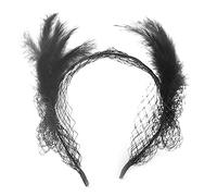 Songelt Fascia per capelli in stile bohémien, con piume e rete, decorazione etnica a rete, per ragazze, festival, cosplay, feste, fasce etniche per donne