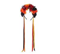Songelt Fascia per capelli per Halloween, giorno dei morti, nastro con fiore, teschio, cosplay, costume copricapo per donne, festival, decorazioni per capelli, Halloween, fascia per teschio