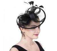 Songelt Fascinator Per Le Donne Clip Di Capelli Cappello Fiocchi Piumati Velo Accessorio Dei Capelli Accessorio di Moda Per La Festa di Nozze Evento Speciale Fascinator Clip