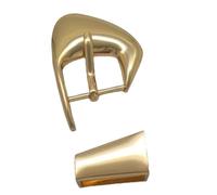 Songelt Fibbia per cintura in lega di metallo per uso professionale e casual, superfici lisce che impediscono danni al tessuto rilasciano rapidamente comode fibbie trapezoidali, Oro chiaro, 25mm