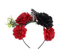 Songelt Fiore Teschio Fascia Cosplay Copricapo Per Halloween Fatti A Mano Rosa Cranio Fascia Per Capelli Gotico Copricapo Forniture Del Partito