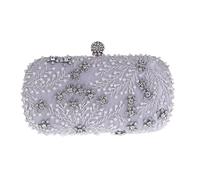 Songelt Frizione da sposa anni '20 Flapper da donna con perle finte per borsa da sera con perline di strass borsa da sera con catena borsa da cocktail party borsa da sera in rilievo per le donne