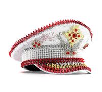 Songelt Glitter Paillettes Capitano Cappello Bachelorette Party Hat Donne Alla Moda Per Addio Al Nubilato Addio al nubilato Poliestere Traspirante