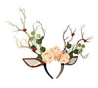 Songelt Halloween Tiaras Goth Crown Hair Hoop Day Of The Dead Fascia di Halloween Fiore Fascia Costume Rosa Fiore Corona