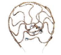 Songelt MedusaCrown - Fascia da sposa in cristallo, con serpente e strass, con catena a serpente, Size Approx.diameter 11cm/5.11in, Strass