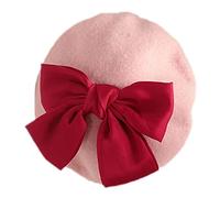 Songelt Moda Rosso Grande Bowknot Bel Pittore Cappello Bambini Ottagonale Cappello Regali Per Il Ringraziamento Capodanno San Valentino Cappelli Ottagonali Per Donne Uomini Ragazze