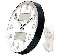 Songelt Orologio da parete illuminato automatico Silenzioso Visualizzazione di umidità di temperatura di funzionamento di forma rotonda Radio Clock Umidità di temperatura