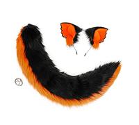 Songelt Per orecchie e coda di lupo costume cosplay finto clip per capelli copricapo Halloween festa di compleanno peluche set costumi cosplay per donne costumi anime cattivo bambini compleanno