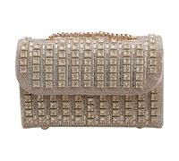 Songelt Pochette da sera da donna con strass, borsa a tracolla con catena a tracolla, regalo alla moda sotto le ascelle con catena a tracolla, Oro, One Size