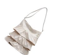 Songelt Pratica borsa a tracolla in tela con disegni pieghettati, borsa a tracolla casual che aggiunge un tocco di moda a qualsiasi borsa a tracolla, Beige, One Size