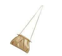 Songelt Pratica borsa a tracolla intrecciata tracolla regolabile in pelle PU borsa ascellare per pendolarismo e riunioni di lavoro borsa da sera tessuta, Oro, One Size