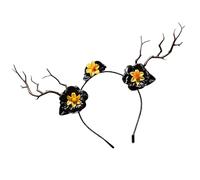 Songelt Punk Branch - Fascia per capelli per Halloween, giorno della morte, per adulti e bambini, per feste a tema, in tulle, con teschio, fiore, accessorio per feste