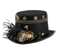 Songelt Scuro Industriale Age Copricapo Cappello A Cilindro Con Borchiate A Tema Cosplay Punk Accessori Costume Steampunk Gear Cappello Costume