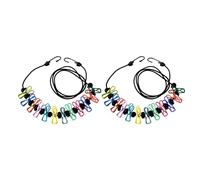 Songelt Set di 2 cavi flessibili per lavanderia con gancio antiruggine e clip regolabile cavo di asciugatura flessibile per campeggio viaggio in gomma sintetica stendibiancheria