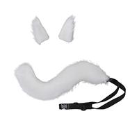 Songelt Set di 3 pezzi di peluche per cosplay con orecchie di volpe copricapo coda di lupo moda gotico Cosplay accessorio per foto kit per scattare foto set lupo