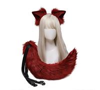 Songelt Set di cerchietti per capelli con orecchie di animale peloso per cosplay, costume lungo per Halloween, decorazione per feste di Halloween, cerchietto per adulti