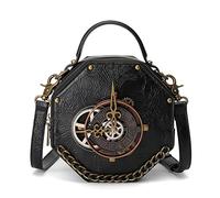 Songelt Steampunk PU Leather Messenger Bag Gothic Handbag Retro Handheld Crossbody Borse a tracolla Satchel per donne ragazze Steampunk borsa in pelle