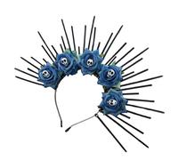 Songelt Teschio Rosa Fascia Per Festival Corone Fascia Per Capelli Spettacoli Palcoscenico Hairhoop Femminile Crownpiece Cranio Fiore Copricapo Festival Foto Puntelli