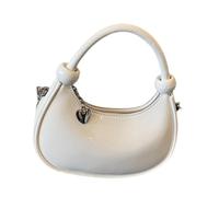 Songelt Trendy 2025 Lucido Donne Annodato Top Handle Crossbody Borsa A Tracolla Con Tracolla A Catena Staccabile Per Varie Occasioni Tracolla A Catena Staccabile, bianco, One Size