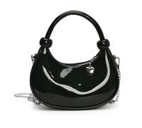 Songelt Trendy 2025 Lucido Donne Annodato Top Handle Crossbody Borsa A Tracolla Con Tracolla A Catena Staccabile Per Varie Occasioni Tracolla A Catena Staccabile, Nero , One Size