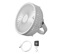 Songelt Ventilatore a sospensione multifunzione a 3 velocità con gancio 2000 mAh piccolo ventilatore da soffitto ricarica USB campeggio da 17,5 cm decorazione per feste da appendere all'aperto per