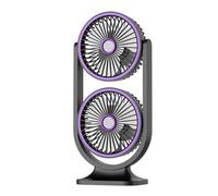 Songelt Ventilatore da tavolo portatile USB Ricaricabile Portatile Doppia Testa Ventola di Raffreddamento Per La Casa All'aperto Viaggi Scuola Camera
