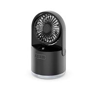 Songelt Ventilatore da tavolo ricaricabile con luce notturna USB per nebbia d'acqua Ventilatore da ufficio desktop 3 velocità regolabile per il dispositivo di raffreddamento dell'aria della stanza