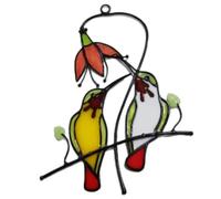 Songelt Vetro Colibrì Stained Glass Hummingbird Window Hangings Colorful Garden Bird Ornament Outdoor Garden Decor Budget Backyard