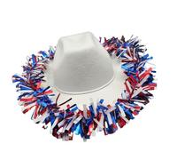 Songelt Vintage Julycostume Homburg Panama Cappello Western Porkpie Cappello 4 luglio per cena Outdoor Casual Wear Photo Puntelli Western Compleanno Outfit