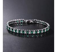 SONGK 4mm Cubic Zirconia Bracciale da Tennis Verde Bracciali a Catena per Donna Uomo Catena a Mano Color Argento Color Oro CZ Catena Homme Jewelry
