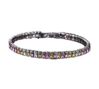 SONGK 4mm Cubic Zirconia Bracciale da Tennis Verde Bracciali a Catena per Donna Uomo Catena a Mano Color Argento Color Oro CZ Catena Homme Jewelry