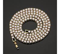 SONGK 4MM Tennis Bracciale Collana Uomo Tennis Catena Moda Gioielli Hip-Hop Donna 16/18/20/24/30 Pollici Girocollo Catena Regalo
