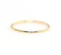 SONGK Anelli di barretta di zirconi Minimi per Le Donne Regalo 3 Colori 1mm Anello di Gioielli di Moda Sottile Rotondo Pieno