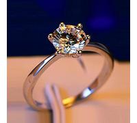 SONGK Anelli di Fidanzamento Solitario in Argento Sterling 925 con Diamanti da Laboratorio di Lusso Femminile di Lusso per Le Donne
