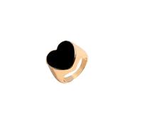 SONGK Anelli vuoti minimalisti con cuore adorabile per le donne Anello da dito con cuore color argento color oro da donna