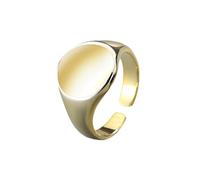 SONGK Anello Aperto da Donna in Argento Sterling 925 INS Compleanno di Gioielli Color Oro con Motivo a Onde Irregolari minimaliste