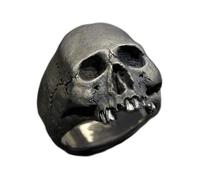 SONGK Anello Vintage in Lega di Zinco con Teschio Color Argento Anello da Uomo con Teschio Biker Rock Roll Anello di Gioielli Punk Gotico