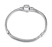 SONGK Bracciale con ciondoli Originali Braccialetti di Base con Catena a Serpente in Lega Color Argento in Oro Rosa per Gioielli con Perline da Donna di Moda